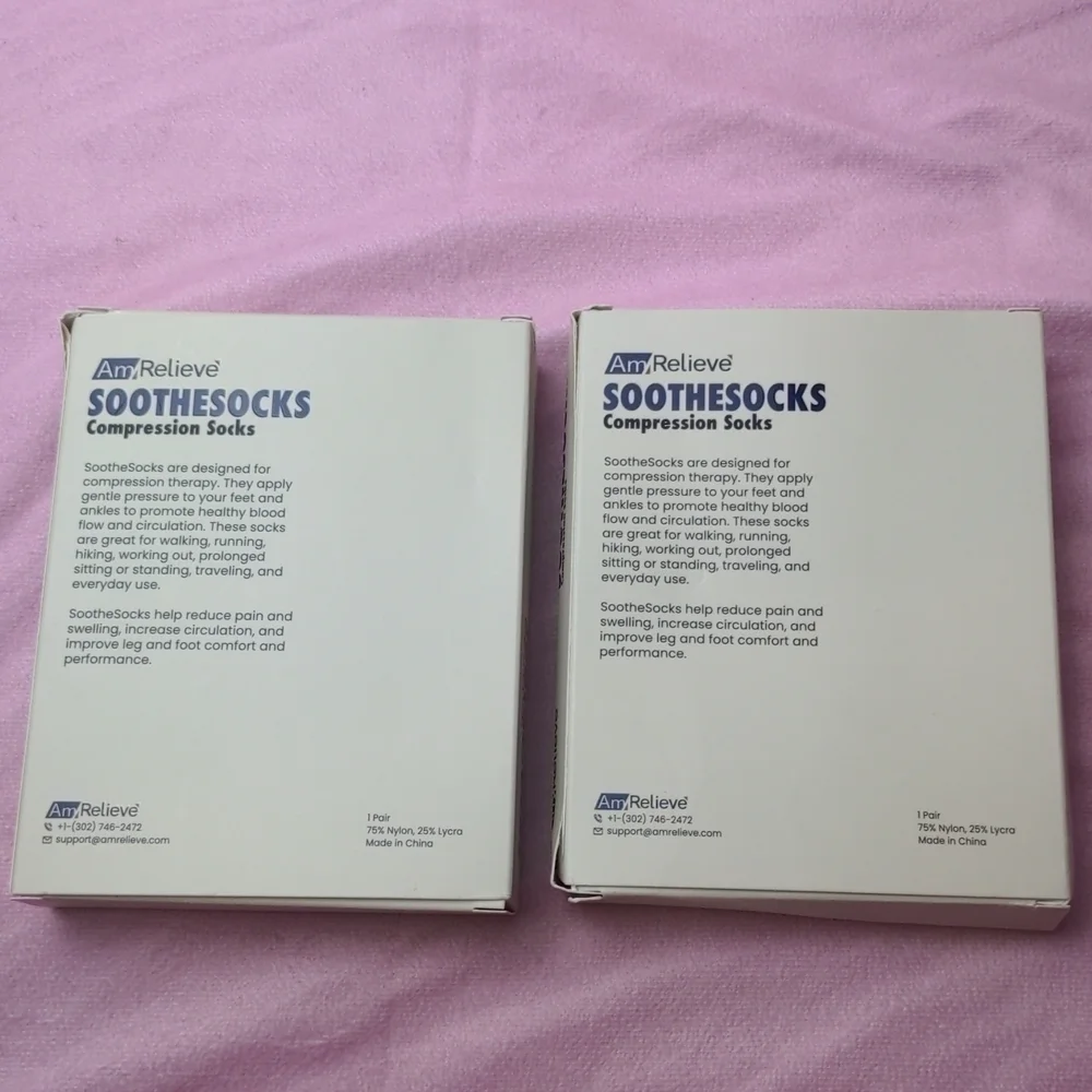 Soothesocks Amrelieve 2 Pack White Compression Socks size L/XL